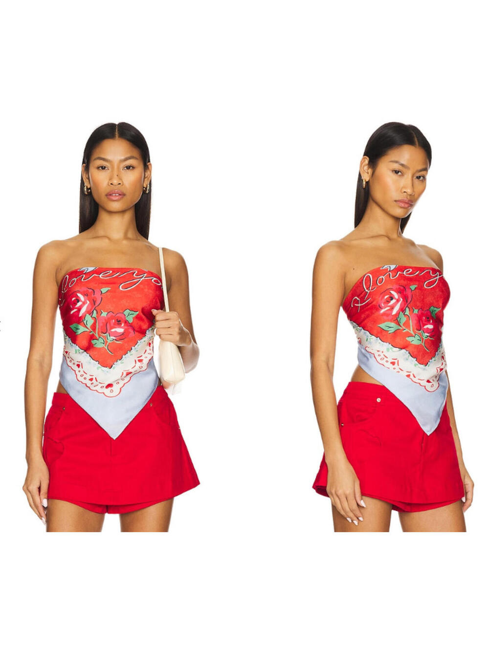 For Love & Lemons I Love You Scarf Top  New
